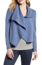 Women's Anne Klein Asymmetrical Scuba Jacket, Size - Blue