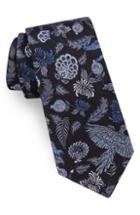 Men's Ted Baker London Alligator Floral Silk Tie, Size - Blue