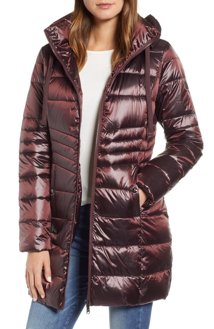 Women's Sam Edelman Hooded Down Coat - Red