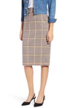 Women's 1901 Plaid Pencil Skirt (similar To 14w) - Red