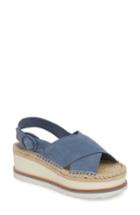 Women's Marc Fisher Ltd Glenna Platform Slingback Sandal .5 M - Blue