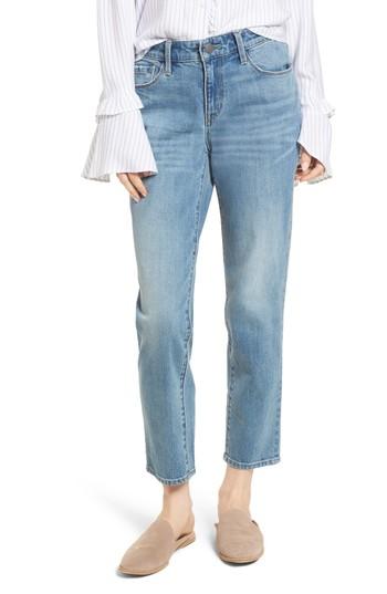 Women's Treasure & Bond Pansy Embroidered Crop Boyfriend Jeans - Blue