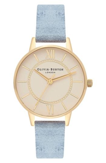 Women's Olivia Burton Wonderland Leather Strap Watch, 30mm