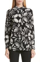 Women's Alexander Mcqueen Cabinet Of Shells Print Silk Blouse