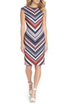Women's Vince Camuto Print Body-con Scuba Dress - Blue