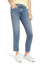 Women's Caslon Raw Hem Slim Straight Leg Jeans - Blue