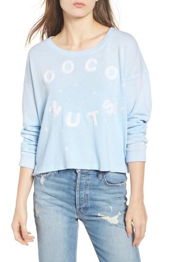 Women's Sundry Coco Nuts Light Fleece Sweatshirt - Blue
