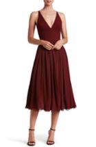 Women's Dress The Population Alicia Mixed Media Midi Dress - Red