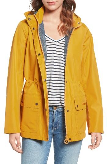 Women's Barbour Cirruss Waterproof Hooded Jacket Us / 8 Uk - Yellow