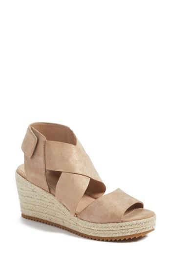 Women's Eileen Fisher 'willow' Espadrille Wedge Sandal .5 M - Metallic
