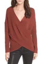 Women's Astr The Label Wrap Front Sweater - Brown