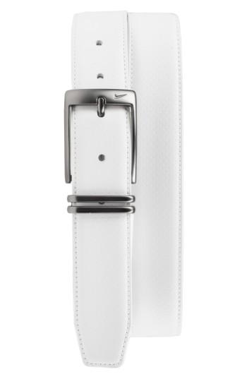 Men's Nike Perforated Leather Belt - White