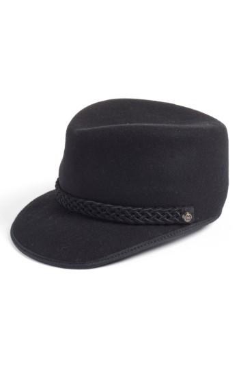 Women's Eric Javits Clia Wool Felt Cadet Cap - Black