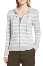 Women's Nordstrom Signature Cashmere Stripe Hoodie - Grey
