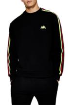 Men's Topman H.y.k.e Tape Crewneck Sweatshirt - Black