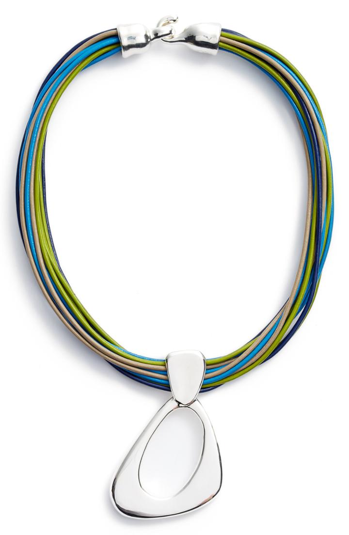 Women's Simon Sebbag Mixed Leather Cord Pendant Necklace