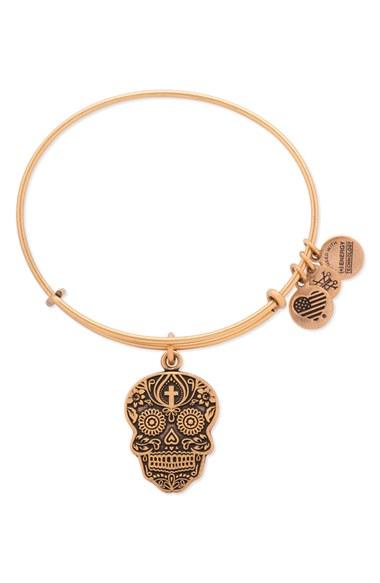 Women's Alex And Ani 'calavera' Adjustable Wire Bangle