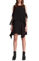 Women's Allsaints Ella Sheer Cold Shoulder Shift Dress - Black