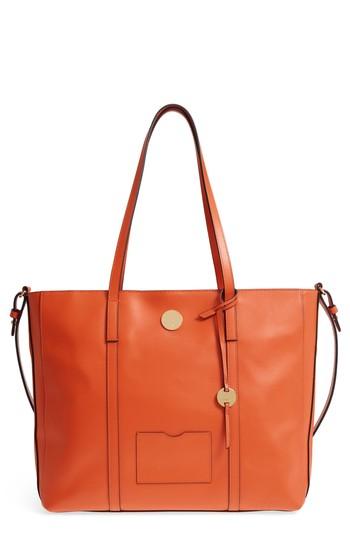 Lodis Los Angeles Nelly Rfid Medium Leather Tote - Orange