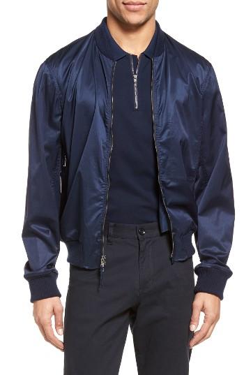 Men's Vince Washed Satin Bomber Jacket