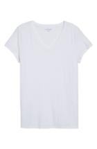 Petite Women's Eileen Fisher Organic Cotton V-neck Tee, Size P - White