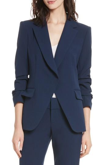 Women's Alice + Olivia Helena Scrunched Sleeve Blazer - Blue