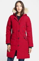 Women's Canada Goose Kensington Slim Fit Down Parka With Genuine Coyote Fur Trim - Red