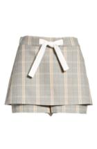 Women's Maje Plaid Skirt Front Shorts Us / 38 Fr - Grey