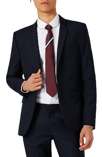 Men's Topman Skinny Fit Suit Jacket 32 - Blue