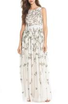 Women's Adrianna Papell Flower Sequin Gown - Ivory