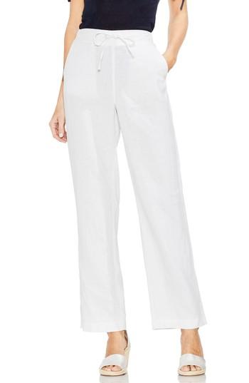 Women's Vince Camuto Wide Leg Linen Pants, Size - White