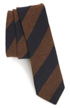 Men's Eleventy Stripe Wool Tie, Size - Brown