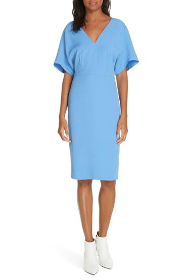 Women's Lewit V-neck Crepe Dress - Blue