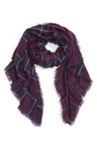 Women's David & Young Plaid Oblong Scarf