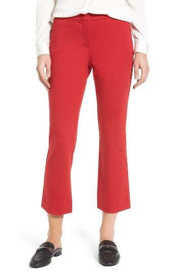 Women's Halogen Kick Flare Knit Ankle Pants - Red