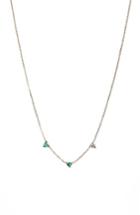Women's Wwake Counting Collection Three-step Emerald & Diamond Necklace (nordstrom Exclusive)