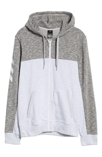 Men's Adidas Pick Up Colorblock Zip Hoodie - Grey