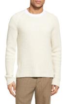 Men's Vince Thermal Stitch Cotton Pullover - White