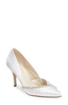 Women's Pink Paradox London Union Crystal Embellished Pointy Toe Pump .5 M - White