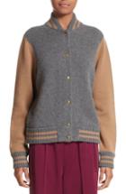 Women's Marc Jacobs Wool & Cashmere Knit Varsity Jacket - Grey