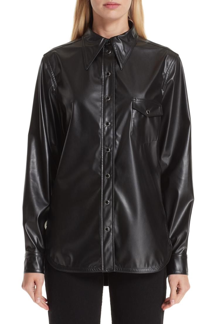 Women's Kwaidan Editions Faux Leather Blouse Us / 38 Fr - Black