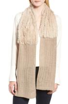 Women's La Fiorentina Genuine Rabbit Fur & Acrylic Knit Scarf