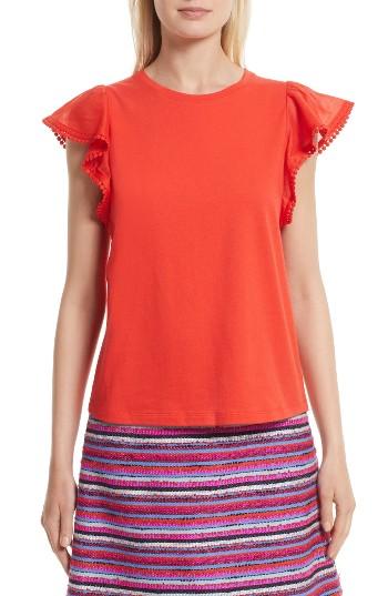 Women's Kate Spade New York Flutter Sleeve Top, Size - Red