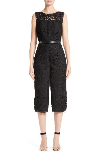 Women's St. John Collection Embroidered Lace Jumpsuit