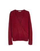 Women's Madewell Faux Wrap Pullover Sweater, Size - Burgundy