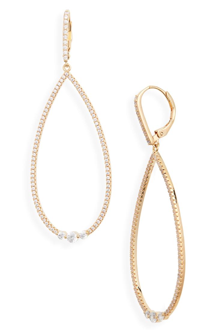 Women's Nordstrom Modern Stone Pave Teardrop Earrings