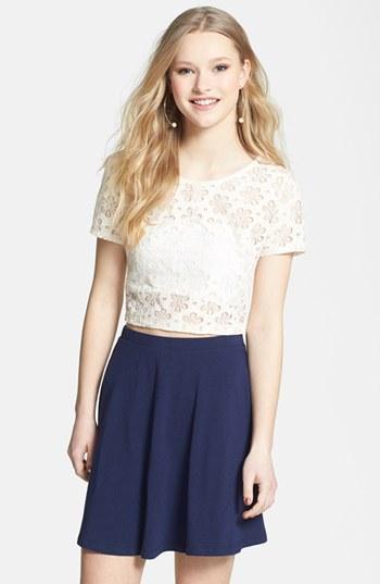 Lily White Skater Skirt (juniors) Dark Navy