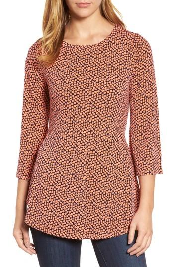 Women's Chaus Bell Sleeve Cube Print Top - Coral