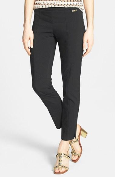 Women's Tory Burch 'callie' Seamed Crop Pants - Black