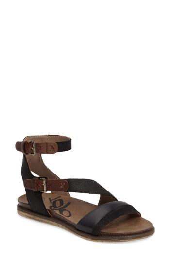 Women's Otbt March On Flat Sandal M - Black